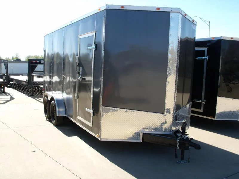 Enclosed Trailer 7 X 16 Ramp Charcoal In Color 7' Interior 7000 GVWR