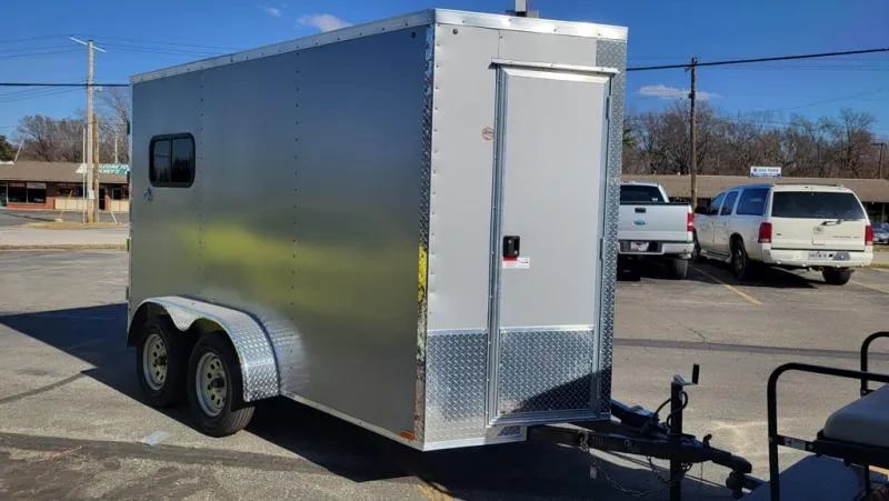 2026 Arising 6 X 12  Royal Manor  2 Horse Trailer 7000 GVWR 080 Composite Sides Silver Mist In Color