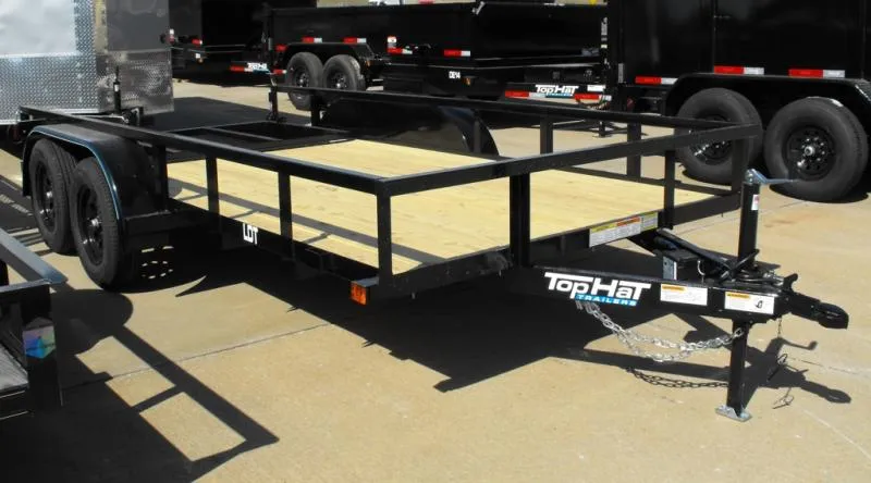 2026 Top Hat Trailers Utility Trailer 77" X 14 Tube  Top Rear LAY-N-TAIL GATE Brakes