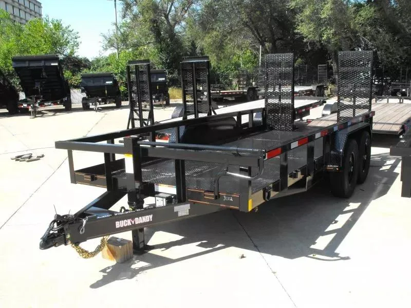 2025 Buck Dandy Equipment Trailer Steel Deck 83 X 16 Dove 14000 GVWR HD Equipment Ramps Covered #6 M