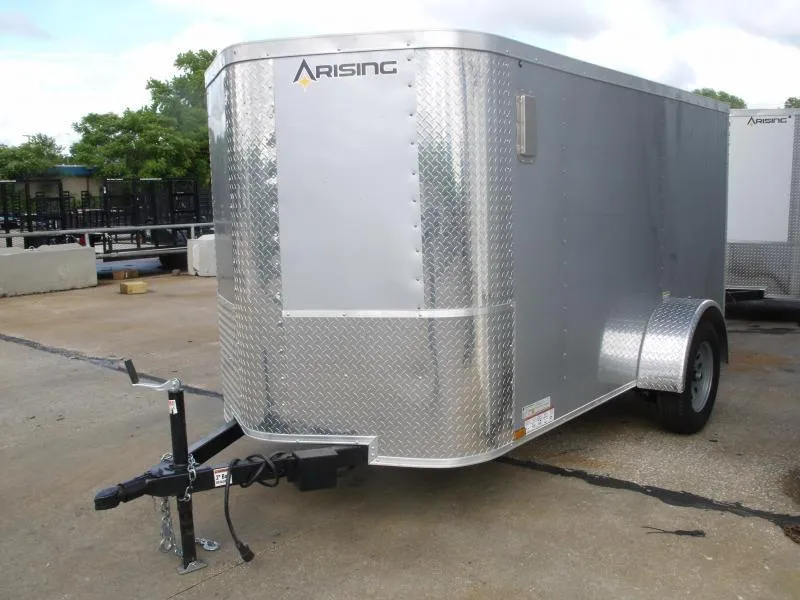 2022 Arising HUGE SALE Enclosed Trailer 5 X 10 Ramp 2990 Axle Silver Mist In Color All Tube Construc