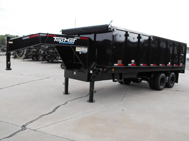 2025 Top Hat Gooseneck Dump Trailer 8 X 20 _ 4' Walls 7 Gauge Floor