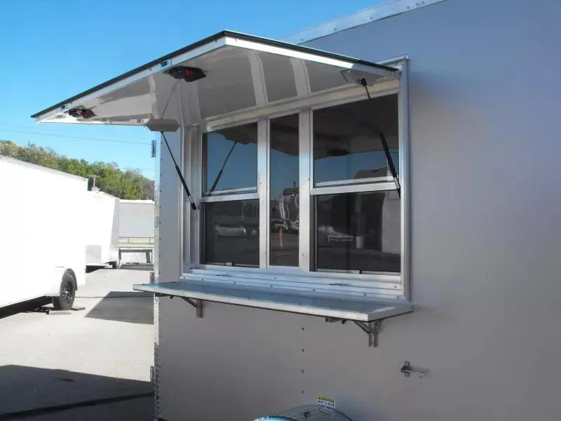 2026 Arising Enclosed Trailer 7 X 12 Barn Door Concession Window 30 Amp Package Color Silver Mist