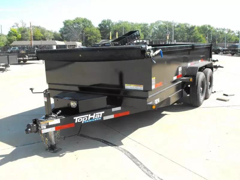 2026 Top Hat DUMP TRAILER 83 X 14 2' WALLS POWER UP/ POWER DOW 14000 GVWR Slipper Springs
