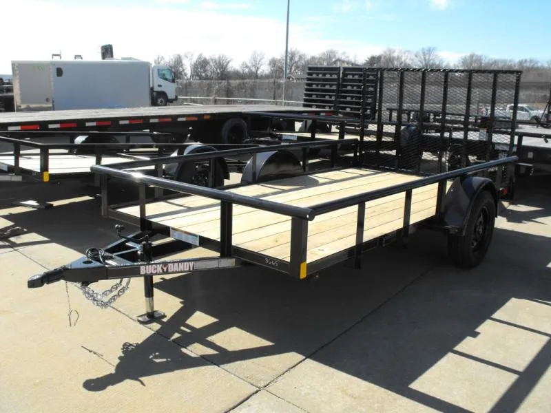 2026 Buck Dandy Utility Trailer 77 X 12  Pipe Rail Top Rear Spring Assisted Gate