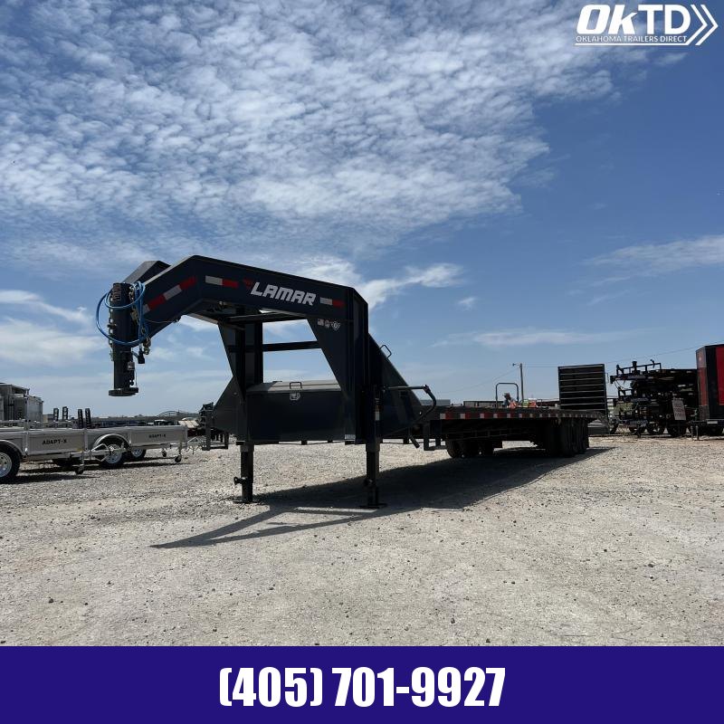 2022 Lamar Trailers 102" x 40' Tandem Dual 24K GVWR Gooseneck Flatbed Trailer w/ Rhino Ramps 2022 Lamar Trailers 102" x 40' Tandem Dual 24K GVWR Gooseneck Flatbed Trailer w/ Rhino Ramps