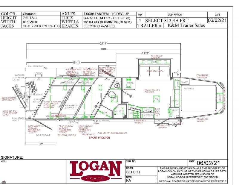 2022 Logan Coach Select 810 3H Horse Trailer 2022 Logan Coach Select 810 3H Horse Trailer