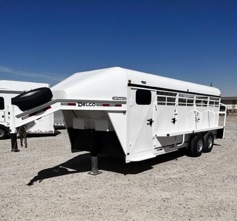 2022 White 20' Delco Smart Tack Stock Trailer 2022 White 20' Delco Smart Tack Stock Trailer
