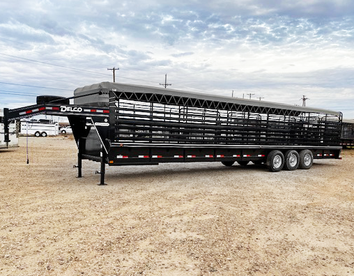 2021 Black Delco Tarp Top Stock Trailer 2021 Black Delco Tarp Top Stock Trailer