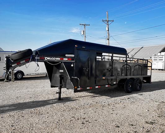 2022 Black 20' Half Top Delco Stock Trailer 2022 Black 20' Half Top Delco Stock Trailer