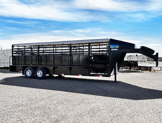 2022 Hughes Light Black Tarp Top 24' Stock Trailer 2022 Hughes Light Black Tarp Top 24' Stock Trailer