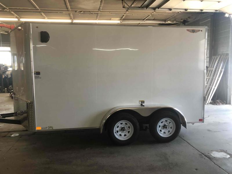 2023 H and H Trailer 7x12 HH Series Flat Top VNose Enclosed Cargo Trailer 7K Tandem Belt