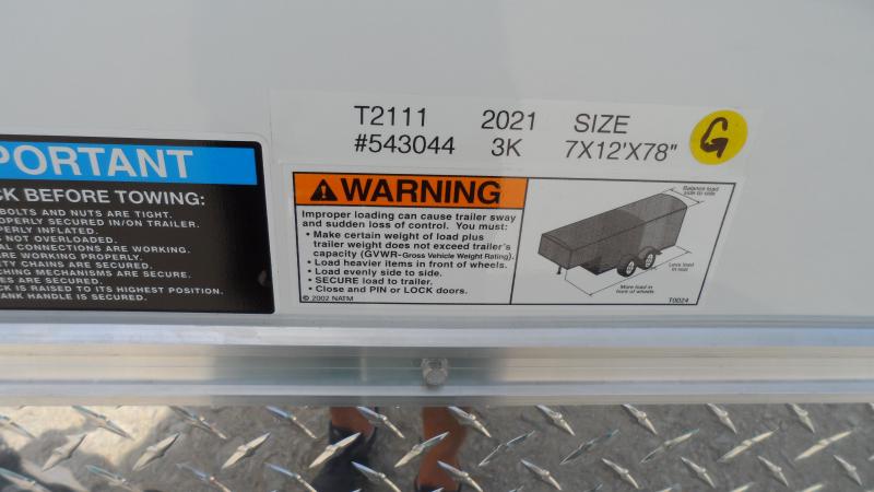 2021 H and H Trailer 7X12 SINGLE FLAT TOP HH VNOSE 3.5K CARGO 2021 H and H Trailer 7X12 SINGLE FLAT TOP HH VNOSE 3.5K CARGO