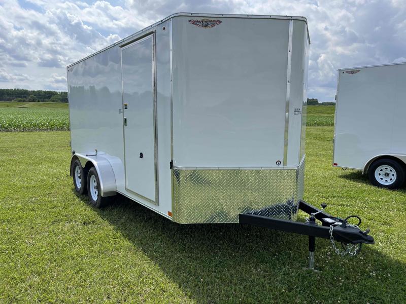 2023 H and H Trailer 7x14x78 HH Series Flat Top VNose Enclosed Cargo Trailer 7K Tandem Belt