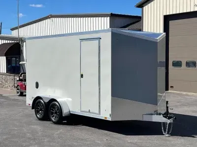7' X 14' ATC STo 400 Aluminum V-Nose ATV / UTV / Moto Hauler Ramp Door Enclosed Cargo Trailer