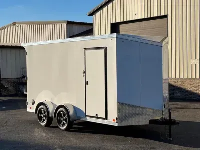 7' X 14' United UJ V-Nose Double Rear Door Enclosed Cargo Trailer