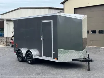 7' X 14' United UJ V-Nose ATV / UTV / Moto Hauler Ramp Door Enclosed Cargo Trailer