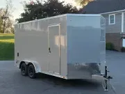 7.5' X 16' ATC STo 400 Aluminum V-Nose ATV / UTV / Moto Hauler Ramp Door Enclosed Cargo Trailer