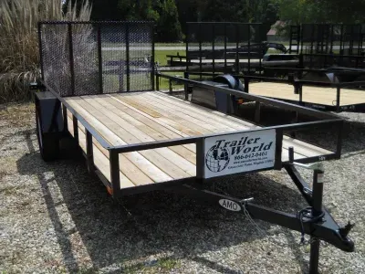 American Trailer 6'4"x14'  ANGLE  4' Pinless Tube Gate  2" Ball