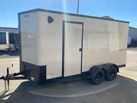 7 x 14 Enclosed Cargo Trailer ** Desert Tan with Pitch Black Side x Side Package ** 7 x 14 Enclosed Cargo Trailer ** Desert Tan with Pitch Black Side x Side Package **
