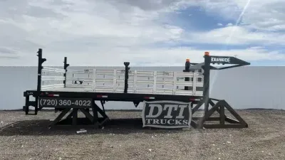 2023 Custom 16'L 96"W Stake Side Flatbed With Liftgate