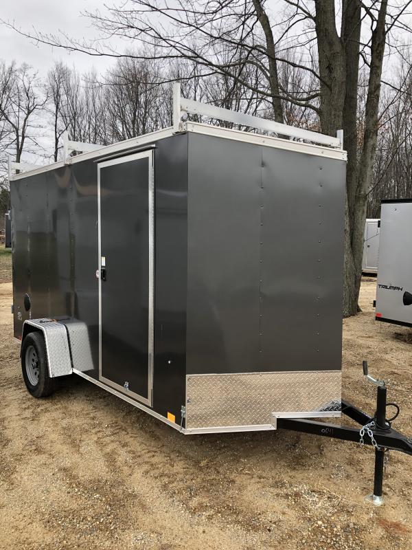 2023 Look Trailers 6X12 CHARCOAL BARN DOORS Enclosed Trailer