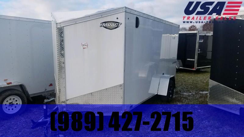 2019 Impact Trailers 6x10 White Ramp Enclosed Cargo Trailer 2019 Impact Trailers 6x10 White Ramp Enclosed Cargo Trailer