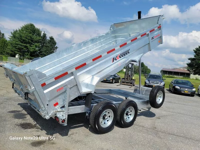 2026 K-Trail 82"X14 14K Galvanized Dump Trailer w/ Ramps, Tarp, Spare Tire & Hydraulic Jack