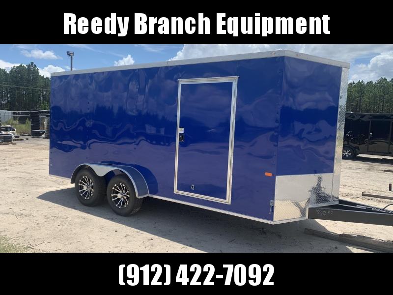 Rock Solid Cargo 7x16-5200lb Electric Blue Enclosed Cargo Trailer Rock Solid Cargo 7x16-5200lb Electric Blue Enclosed Cargo Trailer