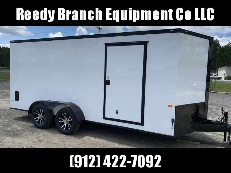 On Sale Now! New 7x16 White Blackout Elite Rock Solid Cargo On Sale Now! New 7x16 White Blackout Elite Rock Solid Cargo