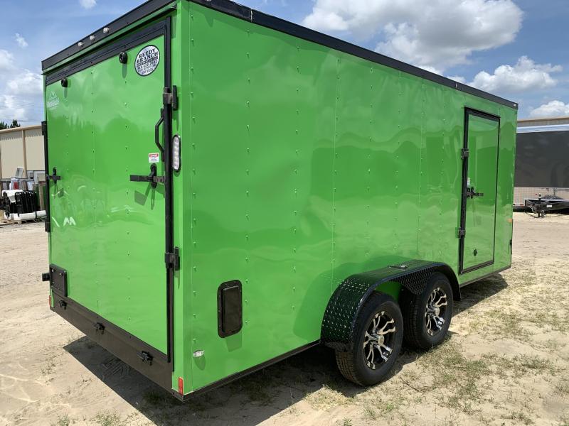 New 7x16 Electric Green Blackout Trailer Enclosed Cargo Trailers