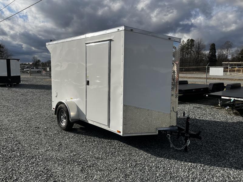 2024 Quality Cargo 610ENCL-CUSTOM ENCLOSED WHITE SA 3K 6'3" INT HGT DEL RAMP REAR WING SLANT V NOSE 5610W
