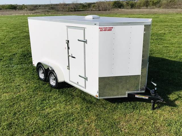7' x 14' Cargo Trailer w/ Rear Ramp + Side Door
