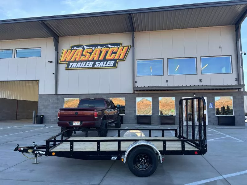 2026 PJ Trailers 12'X6.5'CHANNEL UTILITY/BLACK/STRAIGHT DECK IN GATE Utility Trailer