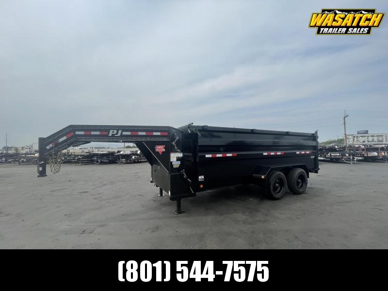 PJ - DE - 7x16 - Gooseneck - Heavy-Duty Dump Trailer PJ - DE - 7x16 - Gooseneck - Heavy-Duty Dump Trailer