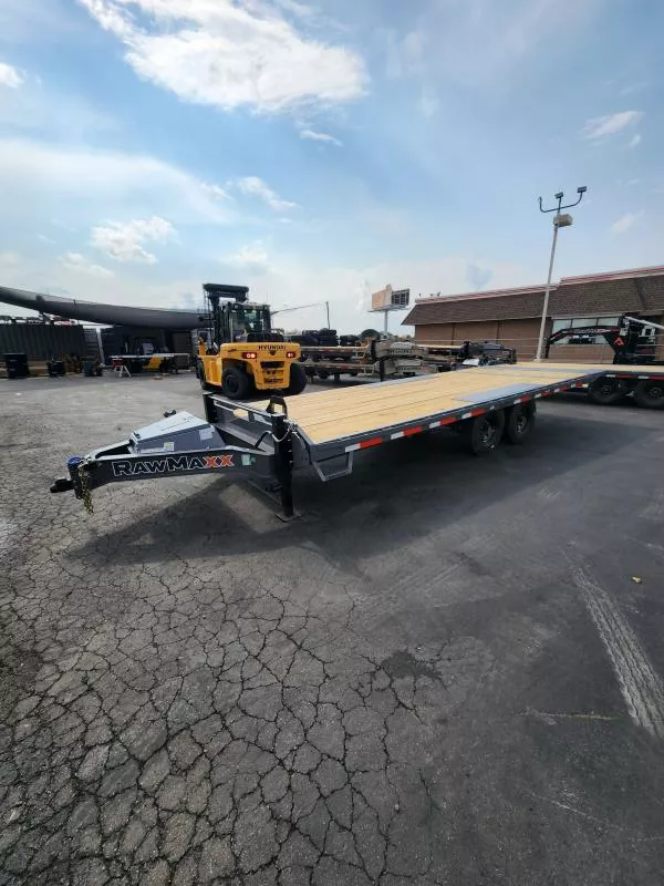 2026 RawMaxx 22' DTX 14K WHD Deckover Tilt Equipment Flatbed Trailer