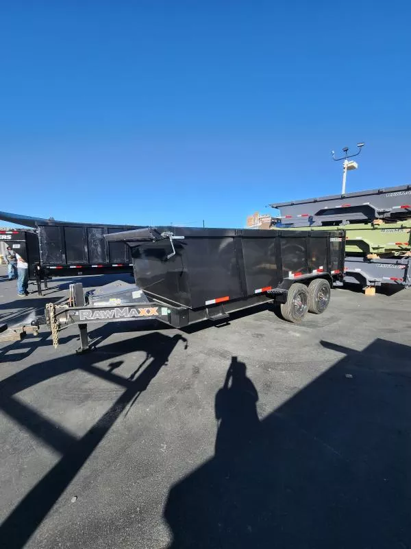 2026 RawMaxx 7X16 LTX 20K 44" Side with Hydraulic Jacks Dump Trailer