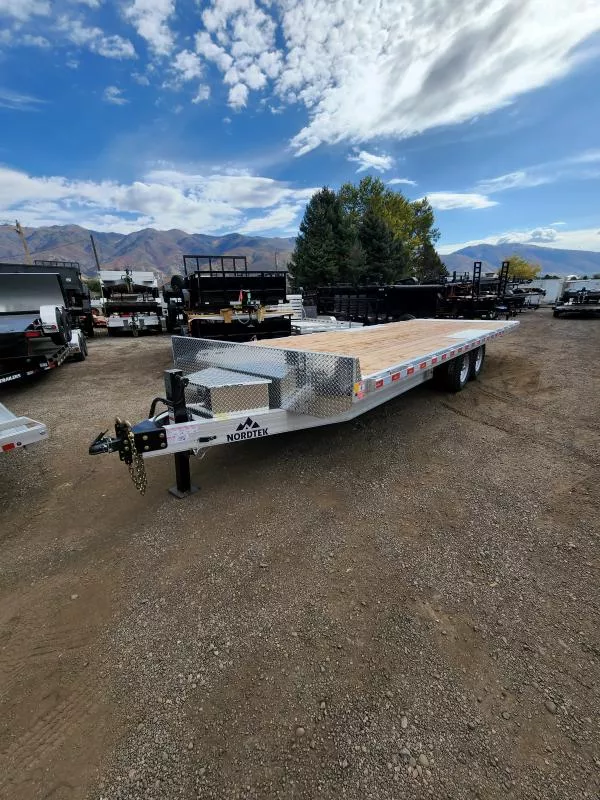 2026 Nordtek Trailers 24' DOT Deckover Aluminum Tilt Equipment Trailer