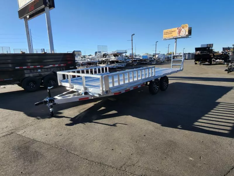 2026 Baughman Products 8X18 DO Aluminum ATV Flatbed Utility Trailer