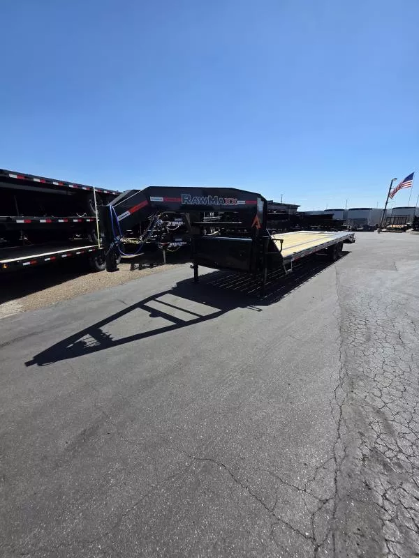 2026 RawMaxx 28' FDXS Gooseneck Equipment Flatbed Trailer