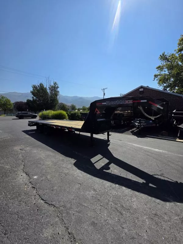 2026 RawMaxx NEW FDXD - 24' 24K Tandem 10PLY Duals - WHD Gooseneck - Equipment / Flatdeck / Flatbed Trailer
