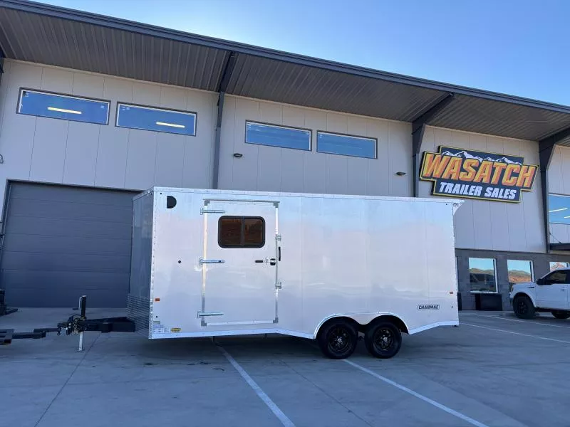 2026 Charmac Trailers 8.5X18 STEALTH CAR/VNOSE/7K/7'TALL/RAMP/FINISHED INSIDE/SILVER Cargo / Enclosed Trailer
