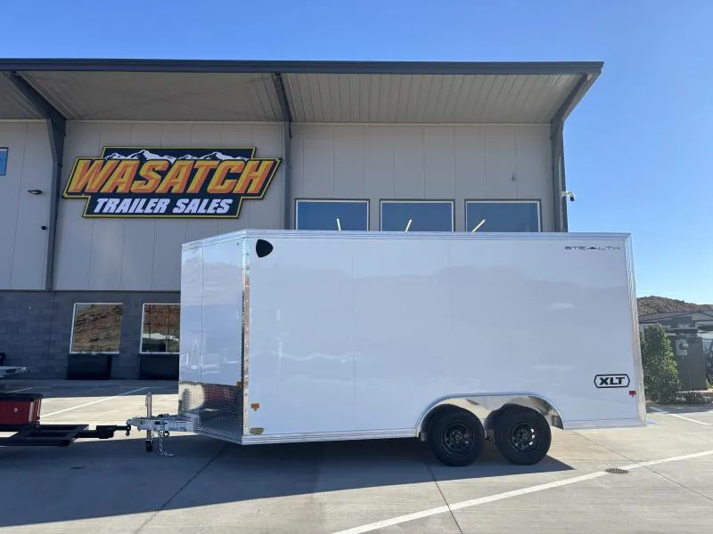 2026 Alcom-Stealth 8.5 X 16 XLT PRO STEALTH/7K/7"TALL/RAMP/WHITE Car Hauler