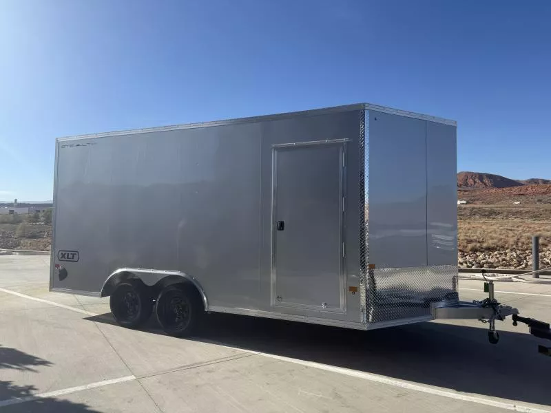 2026 ALCOM 8.5X16 XLT PRO STEALTH/7K/7"TALL/RAMP/SILVER Car Hauler