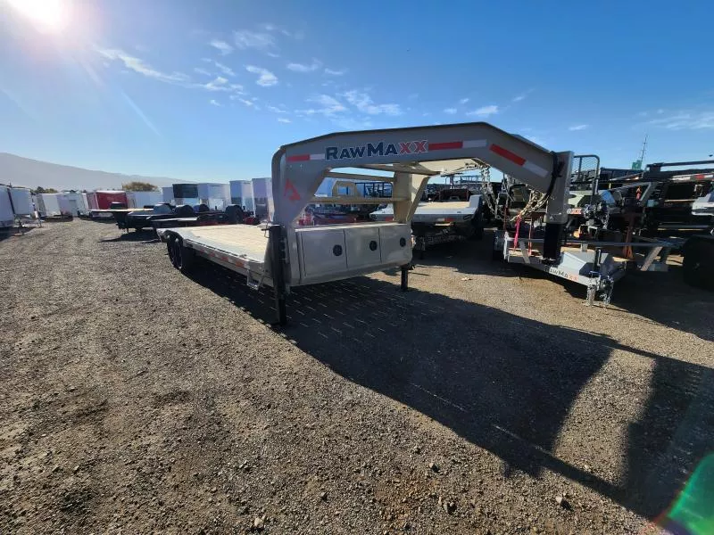2026 RawMaxx 8.5X24 Gooseneck LDX 14K Equipment Flatbed Trailer