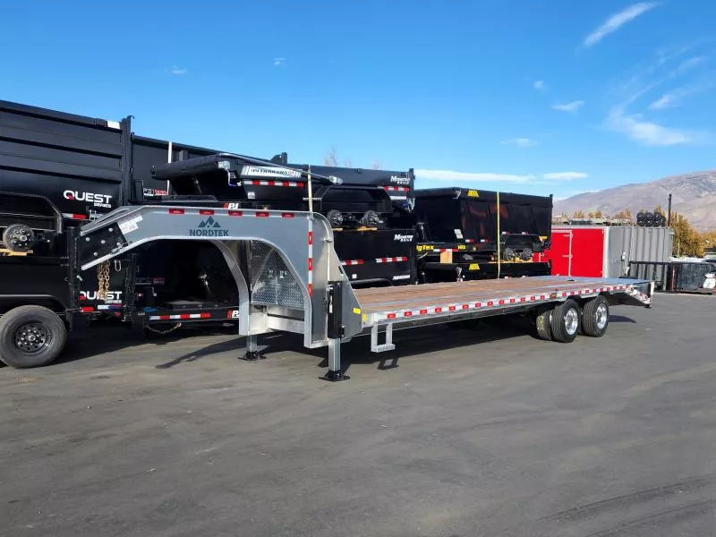 2026 Nordtek Trailers 30' (25+5) Gooseneck 23K Aluminum Tandem Dual Equipment WHD Flatbed Trailer