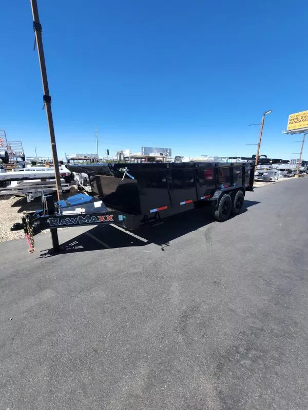 2026 RawMaxx 7X18 LTX 20K 36" Side with Hydraulic Jacks Dump Trailer