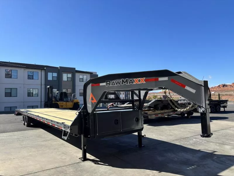 RawMaxx 8.5X40 16K FDX GN SINGLE WHEEL Flatbed Trailer