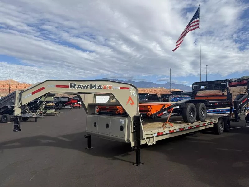 RawMaxx 8.5X30 14K LDX GN EQUIPMENT HAULER Flatbed Trailer