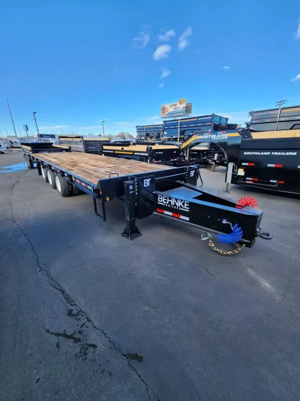 2026 Behnke 30' FB8X 50K Commercial Duty WHD Tag Tilt Flatbed Trailer